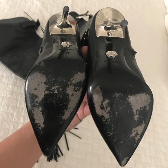 ❤️keeping VERSACE OTK over the knee boots black tassel - Picture 15 of 16